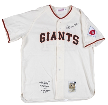 Willie Mays Signed Replica 1951 New York Giants Mithell & Ness White Jersey - Limited Edition All-Star Commemorative Jersey (#7/24) - (Beckett COA & Willie Mays LOA)